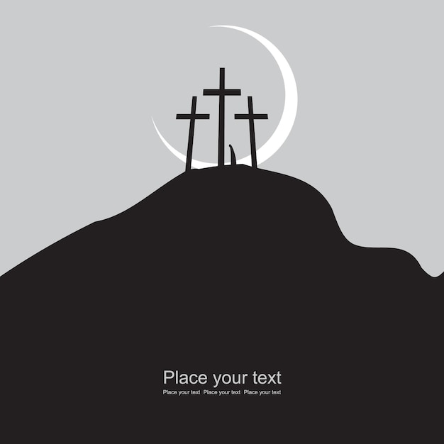 Vector religious poster with crosses
