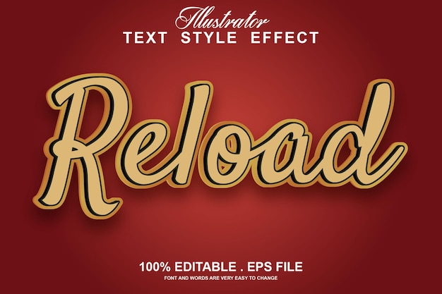 Reload text effect editable