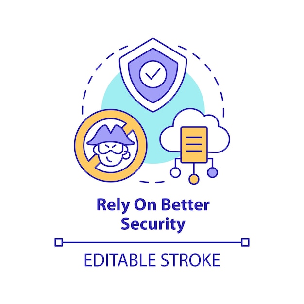 Rely on better security concept icon