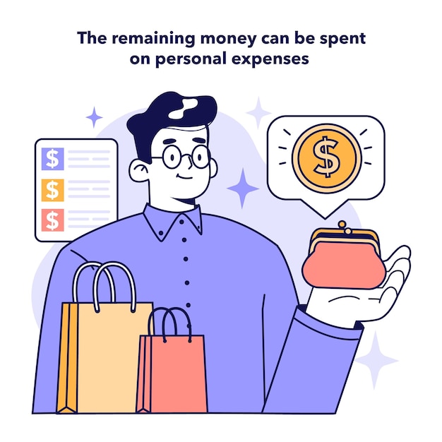 残りのお金は個人的な費用に使うことができます 混合家族