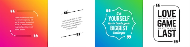 Remark Quote Template Bubble with Vivid Background Citation Template Vector Set Tshirts Posters Cards