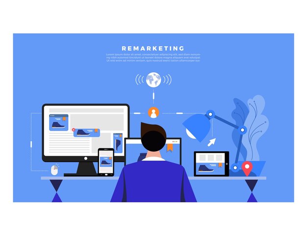 remarketing digital marketing vector illustration