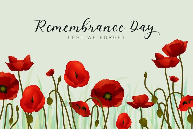 Remembrance day flat background concept illustration
