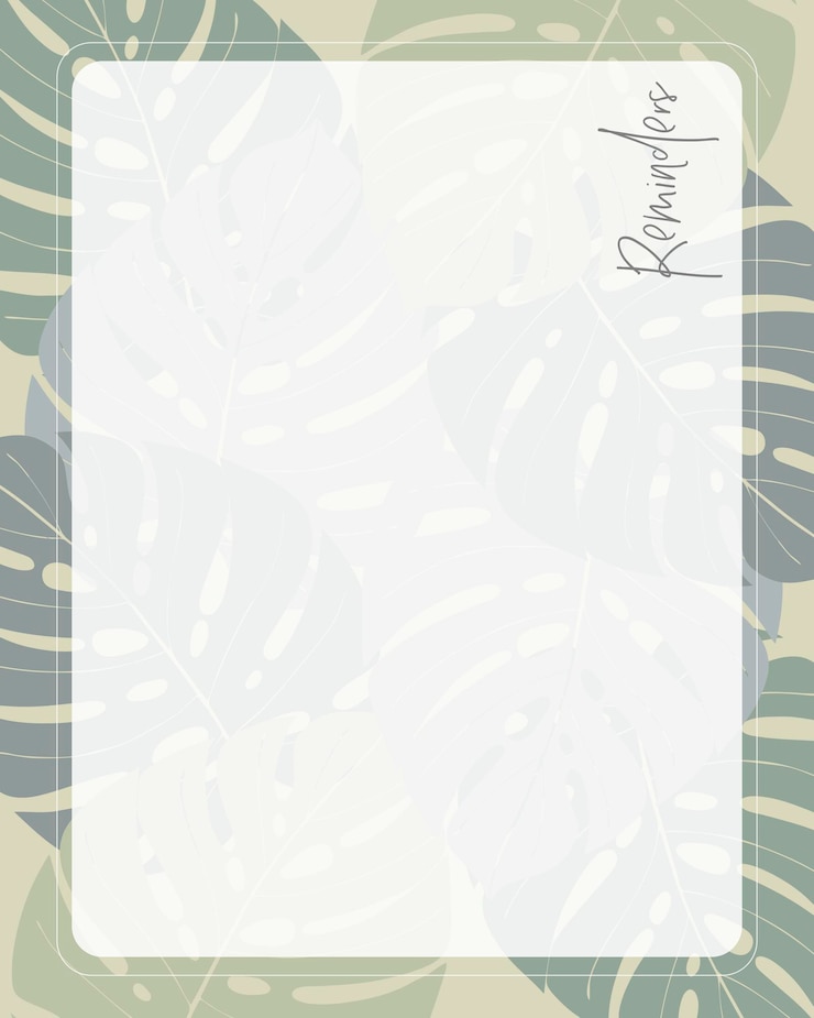 Vector reminder collage scrapbooking notes to do list planner frame monstera vintage craft