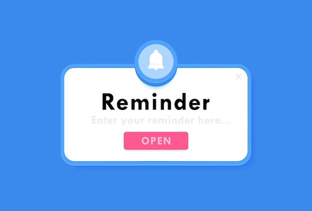 Reminder notification about events business planning timetable or date reminder