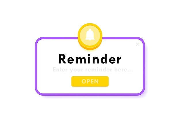 Vector reminder notification about events business planning timetable or date reminder