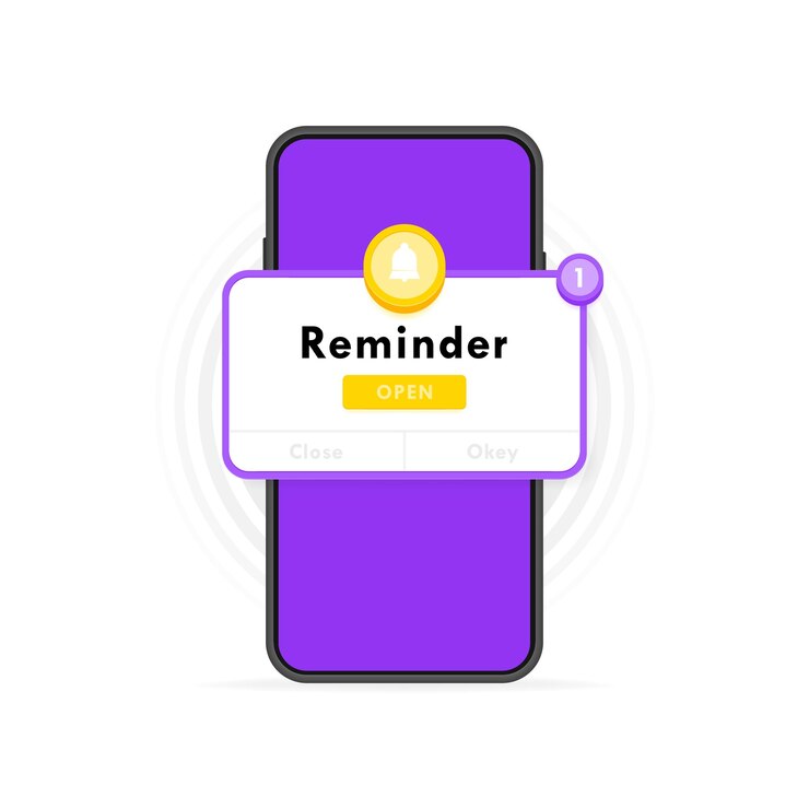Vector reminder notification about events business planning timetable or date reminder