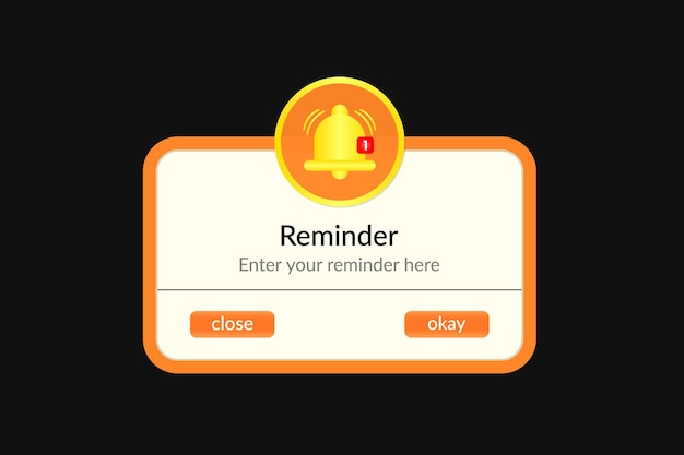 Reminder realistic notifications page vector illustration.