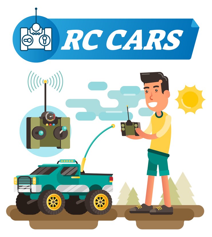 Vector remote control toy car vector illustration