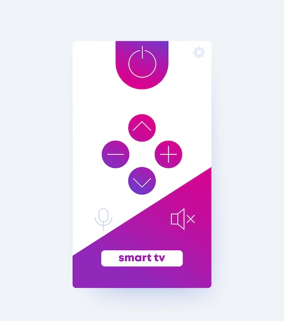 Remote control for tv mobile app design, ui vector