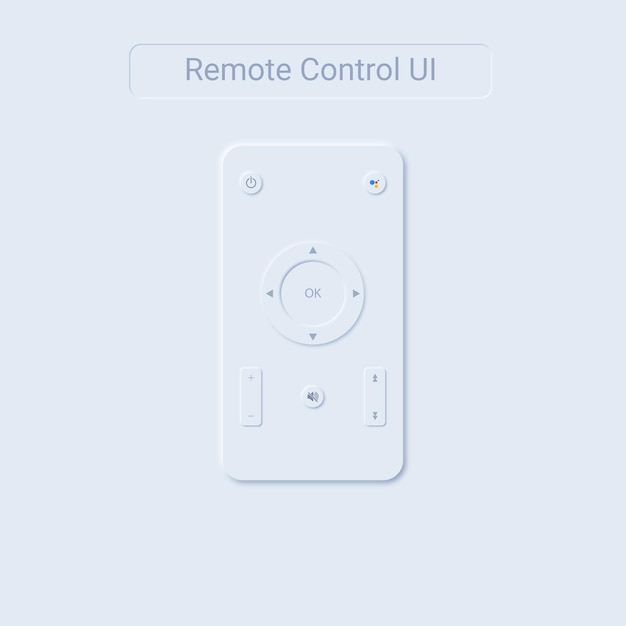 Vector remote control ui neumorphism