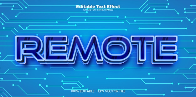 Remote editable text effect in modern trend style