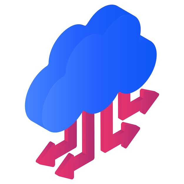 Remote machine cdn rete isometrica concept cloud connection vector icon design web server nodi