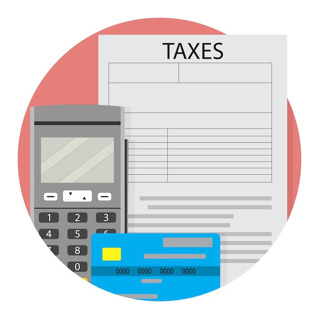 Remote taxation icon app flat