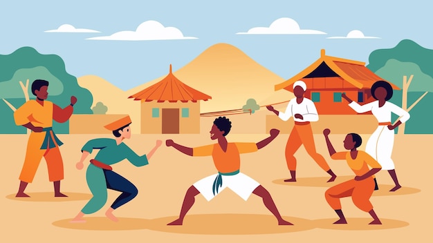 In a remote village in africa a group of martial artists from various countries volunteer their time