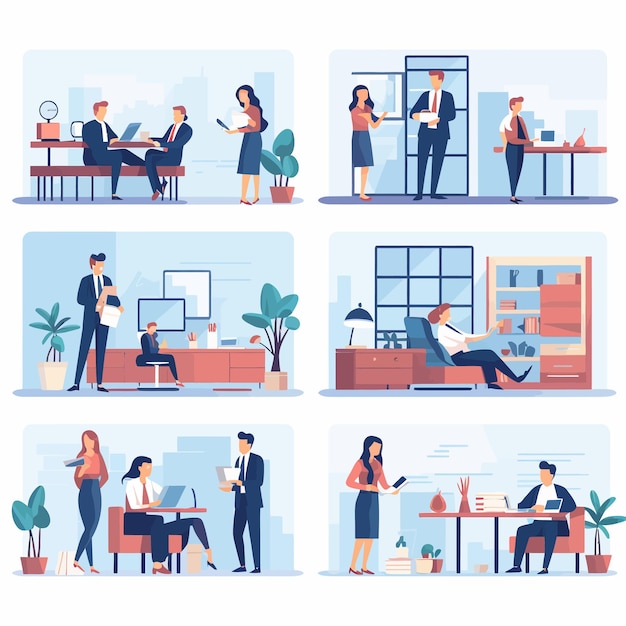 Vector remote work diversity illustration