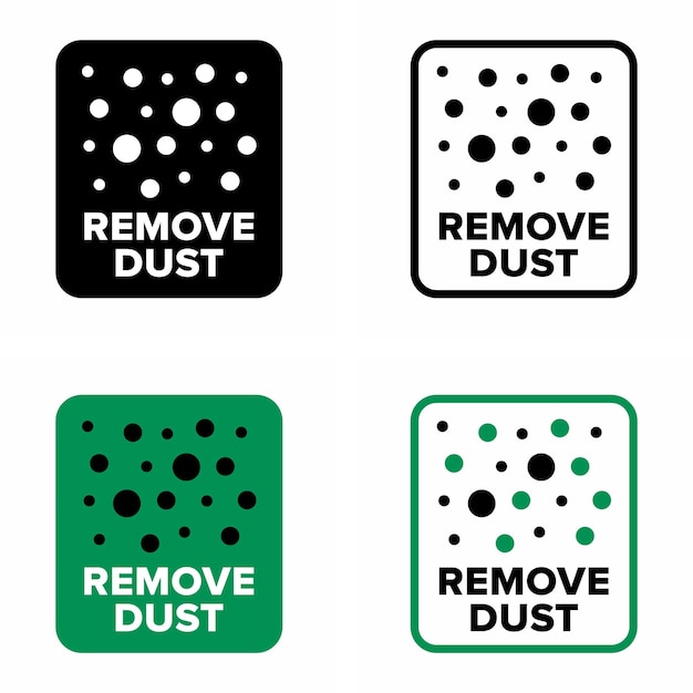 Remove dust cleaning and sanitizing solution information sign