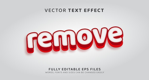 Remove text effect 3d vector