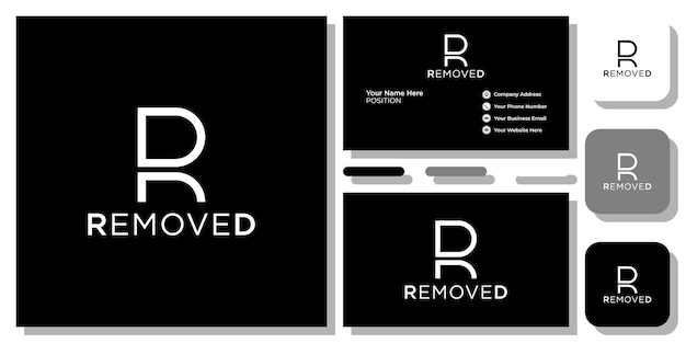 名刺テンプレートでスタイルrd文字アイコンユニークなブランドを削除しました