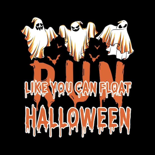 Ren alsof je kunt drijven Halloween - Halloween-ontwerp achtergrondillustratie
