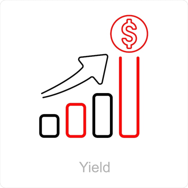 Vector rendement- en aandeleniconconcept