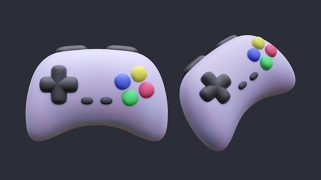 Rendering del gamepad realistico a colori. illustrazione vettoriale