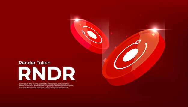 Render token rndr munt cryptocurrency concept banner achtergrond