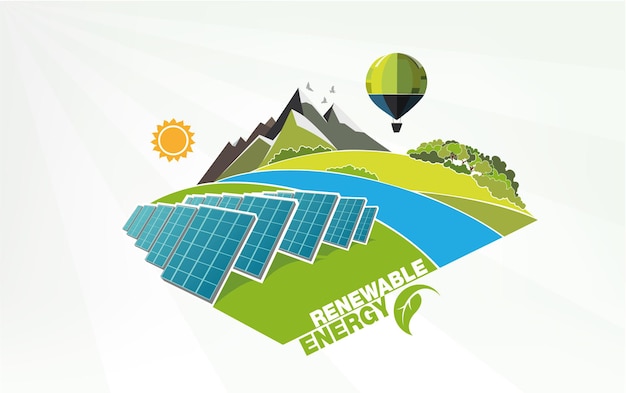 Renewable energy earth sun wind and water