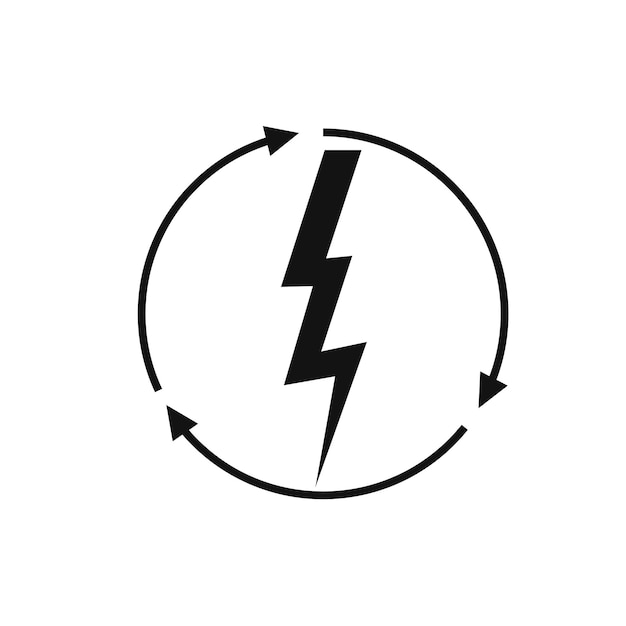 Renewable energy icon graphic design template lightning bolt vector illustration