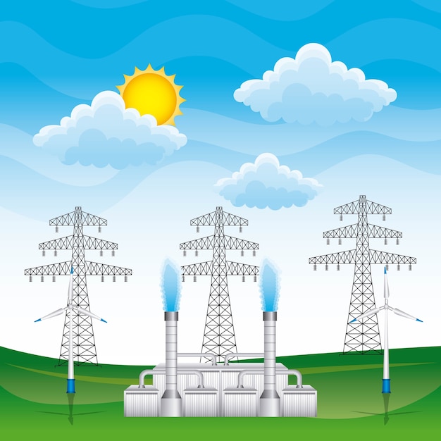 Vettore illustrazione vettoriale di energia rinnovabile