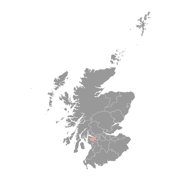 ベクトル スコットランドのレンフルーシャー地図評議会エリア ベクトル図