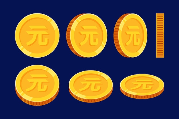 Vector renminbi gold coin money yuan china