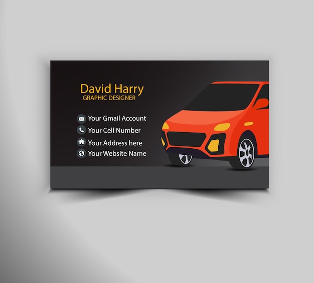 Вектор Аренда автомобиля шаблон дизайна визитной карточки