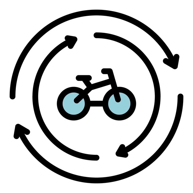 Вектор Икона аренды велосипеда контур аренды векторного значка велосипеда цвет плоский изолированный