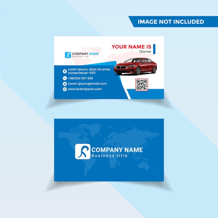 Vector rent a car business card template