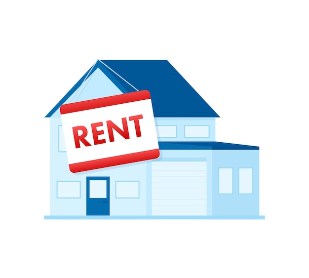Vector for rent house concept real estate agent holds the key from the home template for sale rent