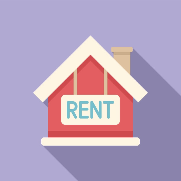 Vector rent house icon flat vector real home business credit