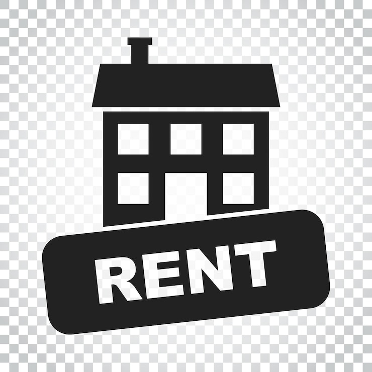 Vector rent house icon vector illustration in flat style on isolated background simple business concept pictogram