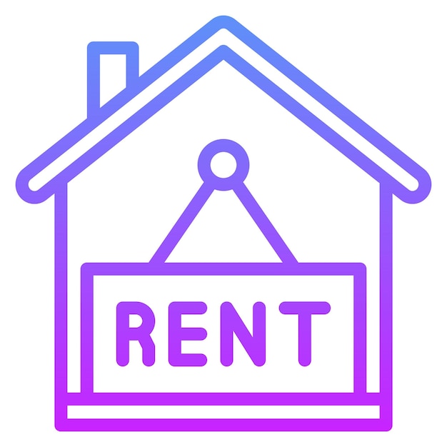 Vettore illustrazione dell'icona vettoriale di rent house di real estate