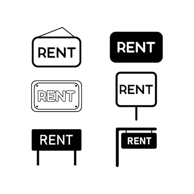 rent icon set vector