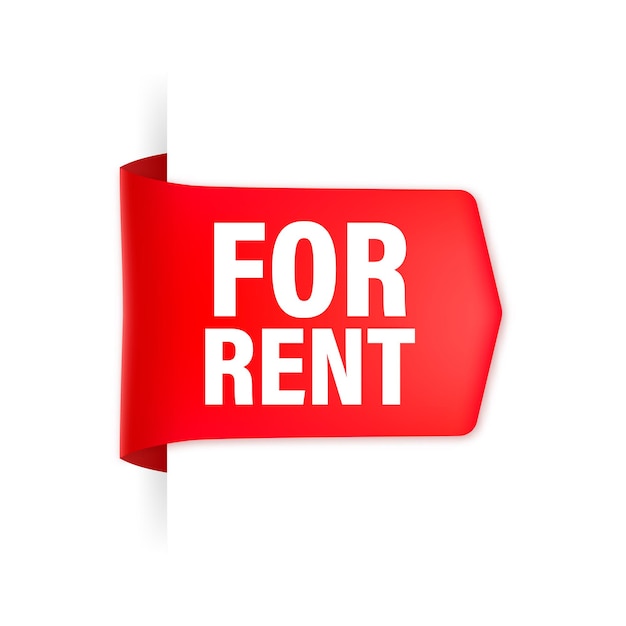 Vector for rent red ribbon.