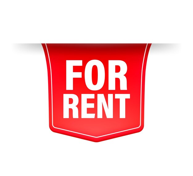 Vector for rent red ribbon.