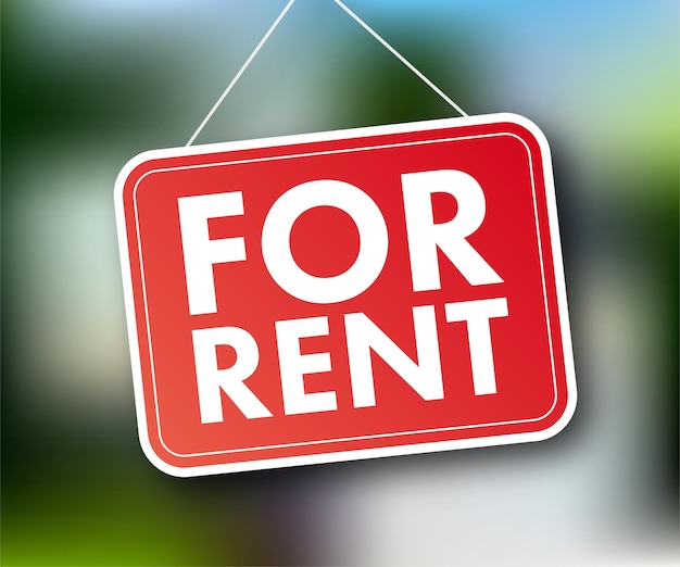 Premium Vector  For rent sign real estate advertising house rent