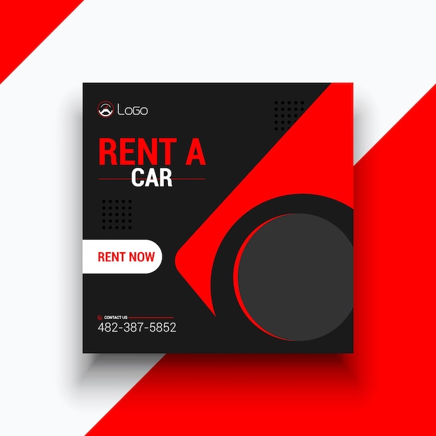 Vector rental business car sale social media instagram post template