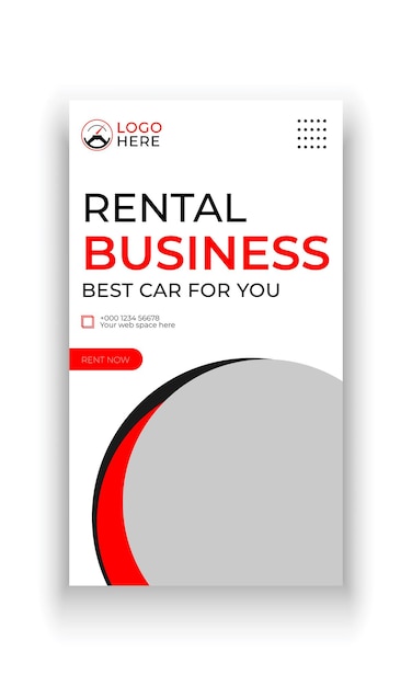 Rental business social media story banner template