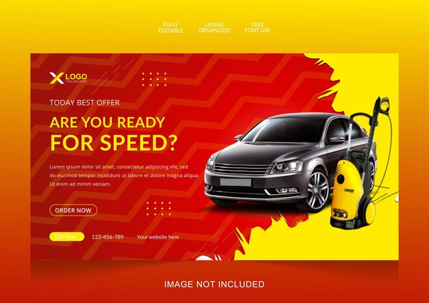 Vector rental car company landing page design concept template