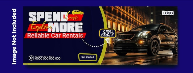 Vector rental car cover template design