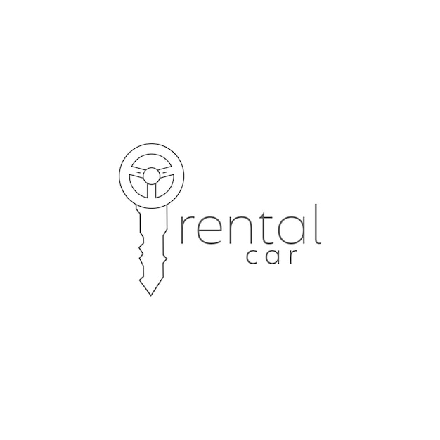 レンタカーのロゴデザインのベクトルテンプレート