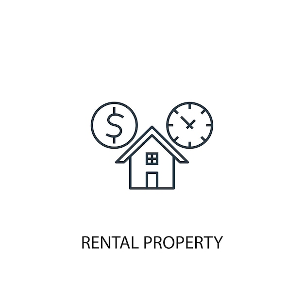 Rental property concept line icon. Simple element illustration. rental property concept outline symbol design. Can be used for web and mobile UI/UX