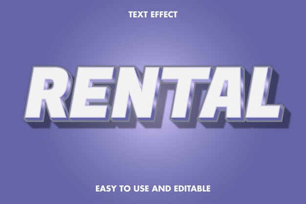 Rental Text Effect. Editable Font Style.